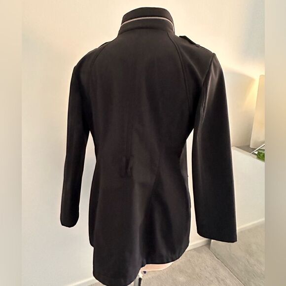 MICHAEL Michael Kors jacket black S multi zips hood assemetrical elegant. - Picture 3 of 16